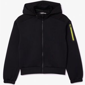 Lacoste Sport Women's Loose Fit Removable Sport Hoodie Black Size 38